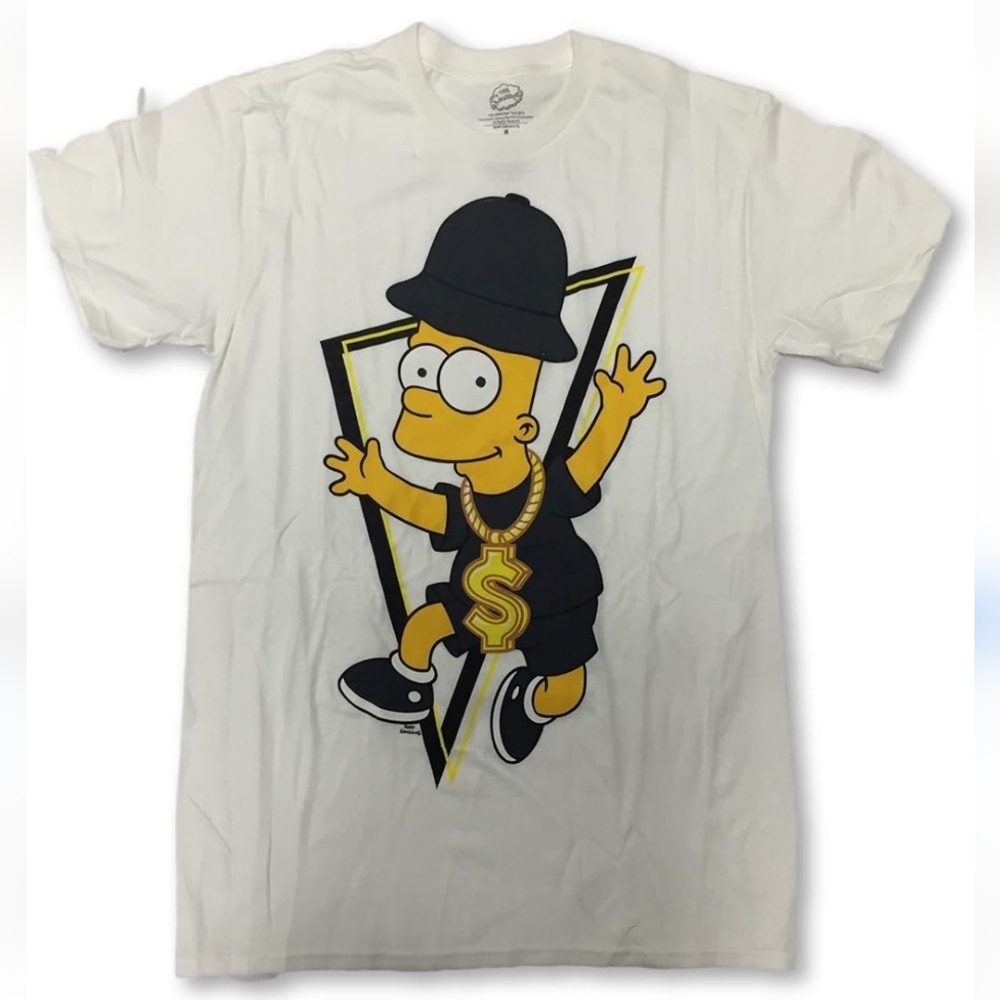 HIP HOP RAP Style Bart Simpson T-Shirt MEDIUM  The Simpsons Gold Chain Money